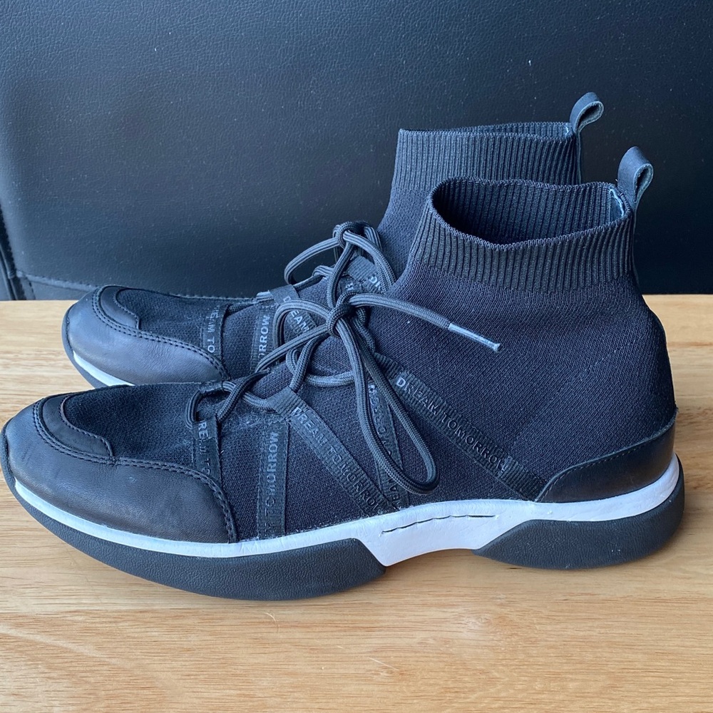 Maje Black Knit High-Top Sneakers - Picture 3 of 9